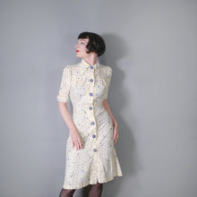 Load image into Gallery viewer, 70s NOVELTY PIXILATED DANCING MUSIC PRINT BUTTON THROUGH DRESS - M