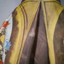 Load image into Gallery viewer, 60s BROWN AMBROSIUS BOSSCHAERT STILL LIFE BORDER FLORAL DRESS - S