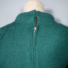 Load image into Gallery viewer, 60s EMERALD GREEN WOOL DRESS WITH WRAP BODICE - M