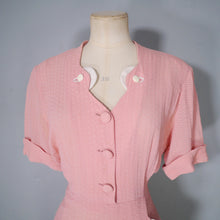 Load image into Gallery viewer, 40s SOFT BALLET PINK TEA DRESS WITH SCALLOP AND BUTTON DETAIL - L / volup
