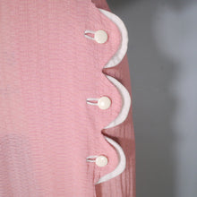 Load image into Gallery viewer, 40s SOFT BALLET PINK TEA DRESS WITH SCALLOP AND BUTTON DETAIL - L / volup