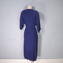 Load image into Gallery viewer, 50s BRITTANY CLUB NAVY BLUE BOUCLE KNIT FITTED DRESS - M-L