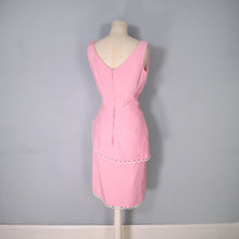 Load image into Gallery viewer, 50s 60s CLARALURA BALLET PINK TIERED WIGGLE DRESS WITH SCALLOP TRIMS - S