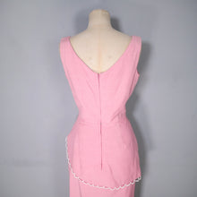 Load image into Gallery viewer, 50s 60s CLARALURA BALLET PINK TIERED WIGGLE DRESS WITH SCALLOP TRIMS - S