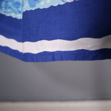 Load image into Gallery viewer, 60s BRIGHT BLUE AND RED STRAPPY POPPY FLORAL FULL SKIRTED SUN DRESS - XS