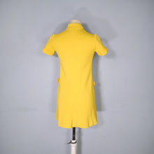 Load image into Gallery viewer, 60s YELLOW MOD PONTE KNIT BUTTON THROUGH MINI SHIFT DRESS - XS