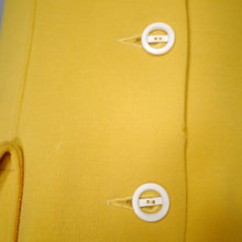 Load image into Gallery viewer, 60s YELLOW MOD PONTE KNIT BUTTON THROUGH MINI SHIFT DRESS - XS