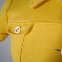 Load image into Gallery viewer, 60s YELLOW MOD PONTE KNIT BUTTON THROUGH MINI SHIFT DRESS - XS