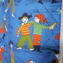 Load image into Gallery viewer, BLUE 60s NOVELTY WHIMSICAL PIRATE PRINT SHIFT DRESS - S-M