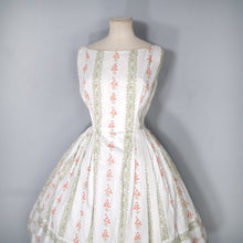 Load image into Gallery viewer, 60s KITTY COPELAND SMALL FLOWER BOUQUET PRINT COTTON DAY DRESS - S-M (petite fit)