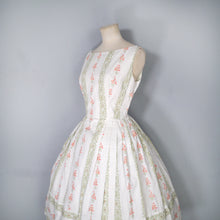 Load image into Gallery viewer, 60s KITTY COPELAND SMALL FLOWER BOUQUET PRINT COTTON DAY DRESS - S-M (petite fit)