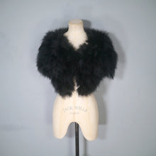 Load image into Gallery viewer, 70s POLLY PECK SOFTEST BLACK MARABOU FEATHER CROPPED BOLERO JACKET - S