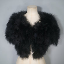 Load image into Gallery viewer, 70s POLLY PECK SOFTEST BLACK MARABOU FEATHER CROPPED BOLERO JACKET - S