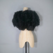 Load image into Gallery viewer, 70s POLLY PECK SOFTEST BLACK MARABOU FEATHER CROPPED BOLERO JACKET - S