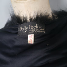 Load image into Gallery viewer, 70s POLLY PECK SOFTEST BLACK MARABOU FEATHER CROPPED BOLERO JACKET - S