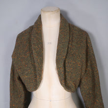 Load image into Gallery viewer, 50s FLECKED BROWN ORANGE WOOL CROPPED BOLERO JACKET - S