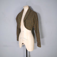 Load image into Gallery viewer, 50s FLECKED BROWN ORANGE WOOL CROPPED BOLERO JACKET - S