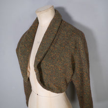 Load image into Gallery viewer, 50s FLECKED BROWN ORANGE WOOL CROPPED BOLERO JACKET - S