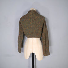 Load image into Gallery viewer, 50s FLECKED BROWN ORANGE WOOL CROPPED BOLERO JACKET - S