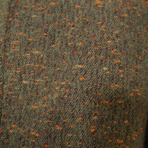 50s FLECKED BROWN ORANGE WOOL CROPPED BOLERO JACKET - S
