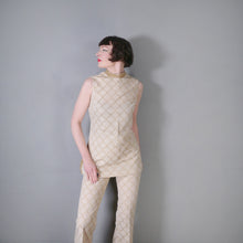 Load image into Gallery viewer, 60s METALLIC ICEY GOLD TROUSER  AND TUNIC HOSTESS SET - S