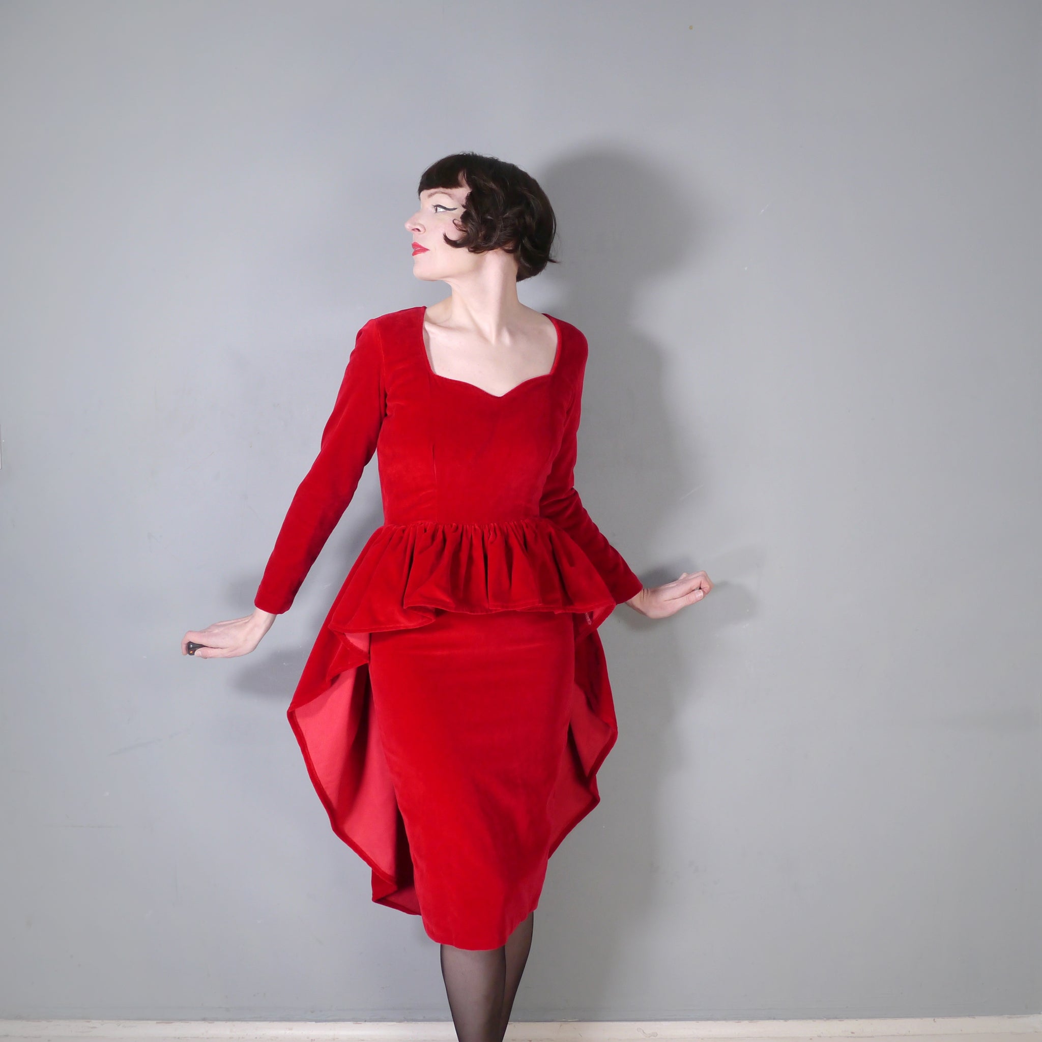 80s peplum dress 80s Floral Peplum Dress
