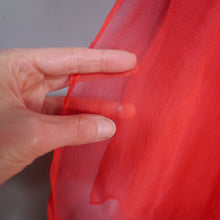 Load image into Gallery viewer, 50s 60s DELICATE RED CHIFFON ONE SHOULDER DRESS WITH SHOULDER DRAPE - XS-S