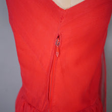 Load image into Gallery viewer, 50s 60s DELICATE RED CHIFFON ONE SHOULDER DRESS WITH SHOULDER DRAPE - XS-S