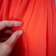 Load image into Gallery viewer, 50s 60s DELICATE RED CHIFFON ONE SHOULDER DRESS WITH SHOULDER DRAPE - XS-S