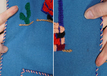 Load image into Gallery viewer, 50s "LOPEZ" BLUE APPLIQUED MEXICAN TOURIST WOOL EMBROIDERED JACKET - S