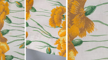 Load image into Gallery viewer, 50s STEMMED YELLOW CARNATIONS FLORAL COTTON DAY DRESS - S
