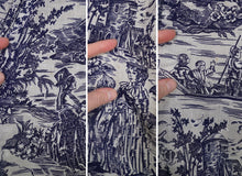 Load image into Gallery viewer, 40s LIGHTEST COTON DRESS IN BLUE WHITE TOILE DE JOUY PRINT - XS-S