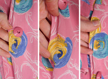 Load image into Gallery viewer, 40s PINK CREPE BUTTON THROUGH MAXI HOUSE DRESS - XS