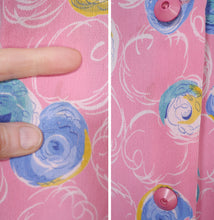 Load image into Gallery viewer, 40s PINK CREPE BUTTON THROUGH MAXI HOUSE DRESS - XS
