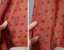Load image into Gallery viewer, 40s 50s FRED HOWARD RUST COLOURED POLKA DOT FULL CIRCLE DRESS - M
