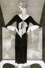 Load image into Gallery viewer, HANDKNITTED 20s style SCHIAPARELLI TROMP L'OEIL CRAVAT JUMPER IN CHARCOAL WOOL - S