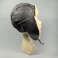 Load image into Gallery viewer, LEATHER SHEARLING AVIATOR MOTORING FLIGHT TRAPPER HELMET HAT - XS