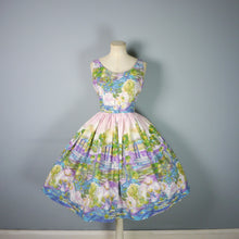 Load image into Gallery viewer, 50s NOVELTY BORDER PRINT NATCHEZ STEAMBOAT NEW ORLEANS DRESS - XS