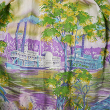 Load image into Gallery viewer, 50s NOVELTY BORDER PRINT NATCHEZ STEAMBOAT NEW ORLEANS DRESS - XS