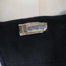 Load image into Gallery viewer, 50s BLACK BEADED FINE SOFT WOOL KNIT SWEATER / JUMPER BY NEATAWEAR - S