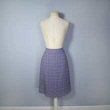 Load image into Gallery viewer, GREY AND PURPLE CHECKED LIGHTWEIGHT WOOL LATE 50s SKIRT SUIT - S