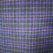Load image into Gallery viewer, GREY AND PURPLE CHECKED LIGHTWEIGHT WOOL LATE 50s SKIRT SUIT - S