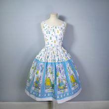 Load image into Gallery viewer, 50s NOVELTY BORDER PRINT SUN DRESS WITH SPICES, VEGETABLES, LARDER THEME - XS