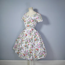 Load image into Gallery viewer, ROMANTIC SUMMERY FLORAL 50s FIT AND FLARE COTTON DRESS - XS-S