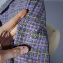 Load image into Gallery viewer, GREY AND PURPLE CHECKED LIGHTWEIGHT WOOL LATE 50s SKIRT SUIT - S