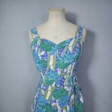 Load image into Gallery viewer, 50s BAMBOO AND WATER LILY HAWAIIAN TIKI WIGGLE DRESS WITH SARONG SKIRT - S