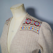 Load image into Gallery viewer, 40s HANDKNITTED OPEN CARDIGAN / JACKET WITH FAIRISLE SHOULDERS - S-M