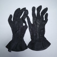 Load image into Gallery viewer, VINTAGE BLACK GOTHIC NET EVENING GLOVES - 61/2-7