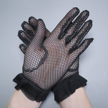 Load image into Gallery viewer, VINTAGE BLACK GOTHIC NET EVENING GLOVES - 61/2-7
