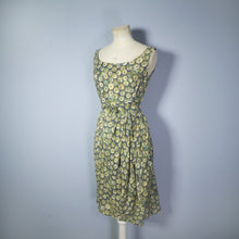 Load image into Gallery viewer, GREEN PHOTO APPLE PRINT HANDMADE 50s 3 PIECE DRESS - XS / petite fit